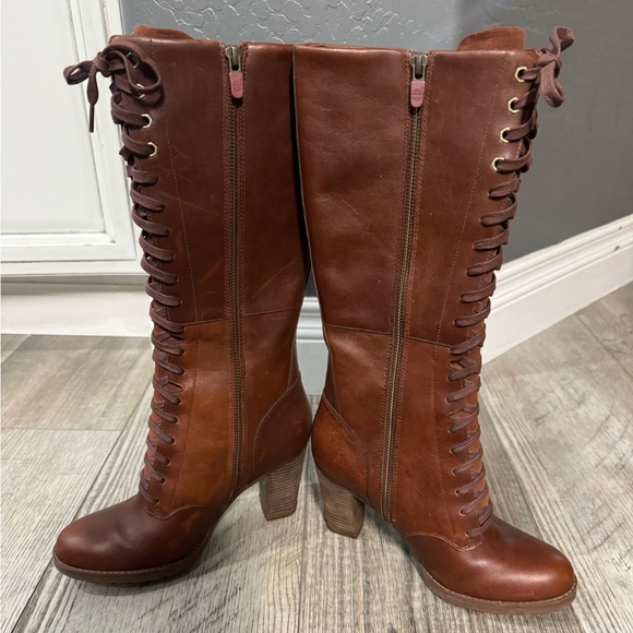 Timberland Earthkeepers Stratham Heights Tall Lace up Waterproof Boots knee 8 - Picture 9 of 12
